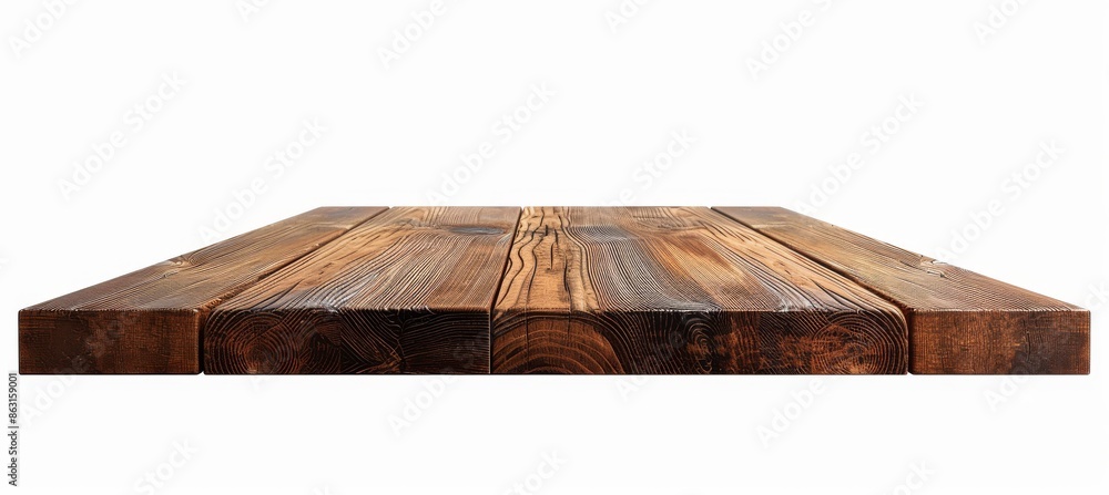 Poster this is a wooden tabletop isolated on a white background, which can be used in art montage or for ke