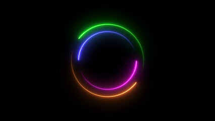 Abstract beautiful glowing  neon light circle loading icon  background illustration 4k .
