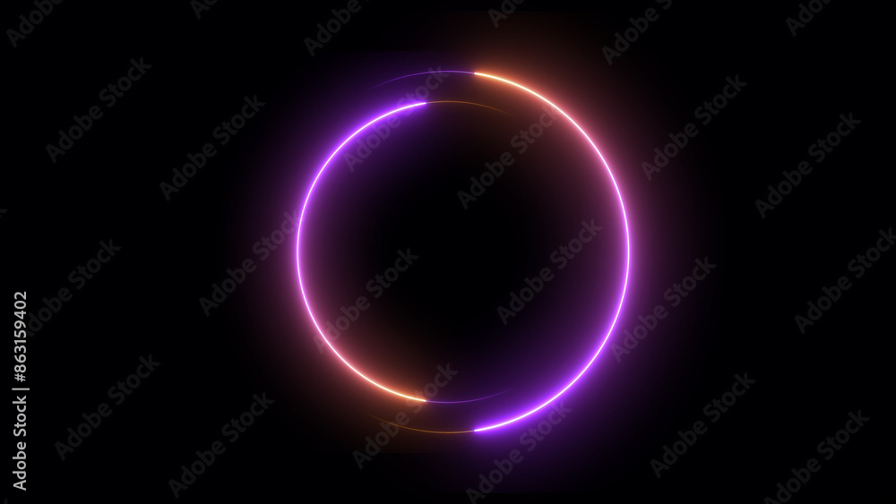 Canvas Prints abstract beautiful glowing neon light circle loading icon background illustration 4k .