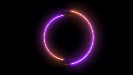 Abstract beautiful glowing  neon light circle loading icon  background illustration 4k .