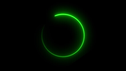 Abstract beautiful glowing  neon light circle loading icon  background illustration 4k .