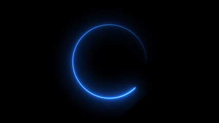 Abstract beautiful glowing  neon light circle loading icon  background illustration 4k .
