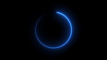 Abstract beautiful glowing  neon light circle loading icon  background illustration 4k .