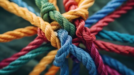 Multicolored Ropes Close Up