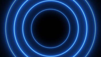 Abstract glowing  neon light circle frame loading background illustration 4k .