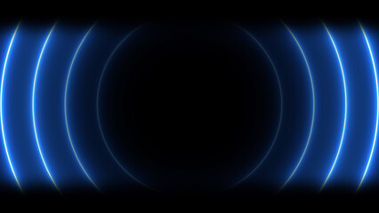Abstract glowing  neon light circle frame loading background illustration 4k .