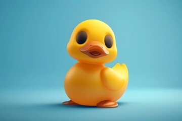 3D Charming Duck Character Badge Logo Design for Branding or