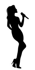 female singer silhouette illustration