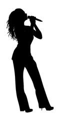 female singer silhouette illustration