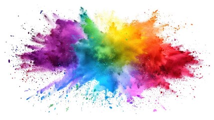 Colorful Powder Explosion On White Background