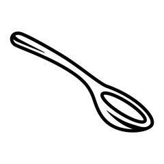 Illustration of cooking spoon. Stylized kitchen and restaurant utensil.