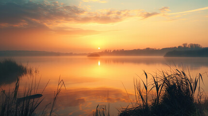 Obraz premium Misty Lake
