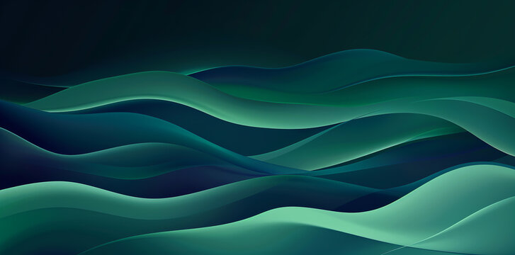Abstract green background with wavy elements and a green gradient