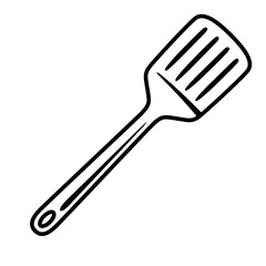Illustration of cooking spatula. Stylized kitchen and restaurant utensil.
