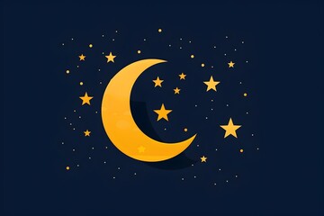 Naklejka premium Minimalist 3D Starry Night Sky Logo Design with Geometric Shapes and Symmetry