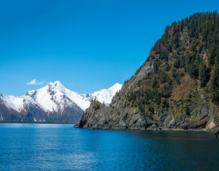 Obraz premium Stunning Sea- and landscapes in the Kenai Fjords National Park, Seward, Alaska, USA