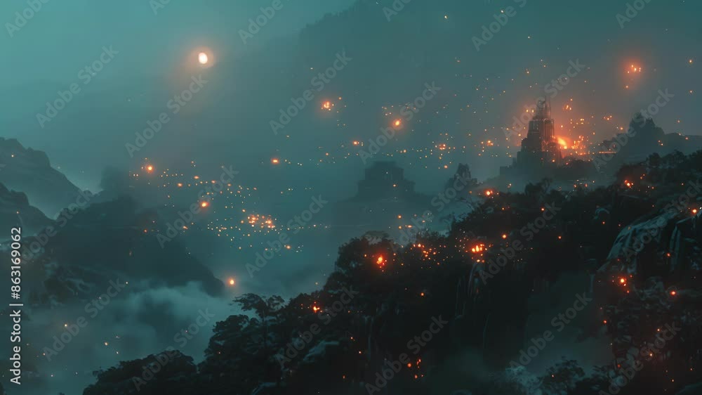 Poster as a thick blanket of fog enveloped the landscape i could see small particles flickering in and out 