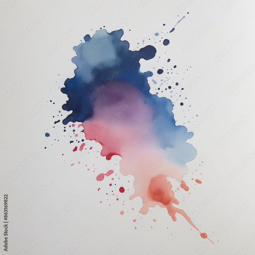 Poster abstract watercolor splatter element with grunge design on transparent background