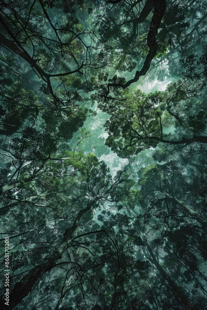 Canvas Prints looking up at forest