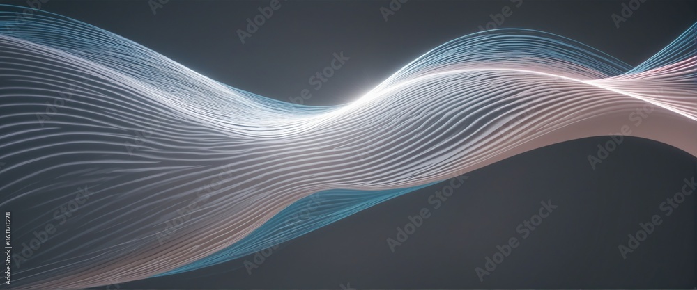 Poster elegant graphic design with windy flow pattern in background