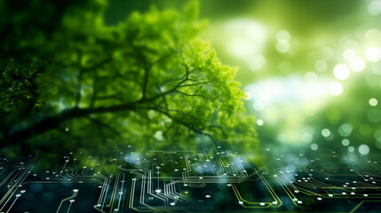 Abstract background, combining nature and computer technology