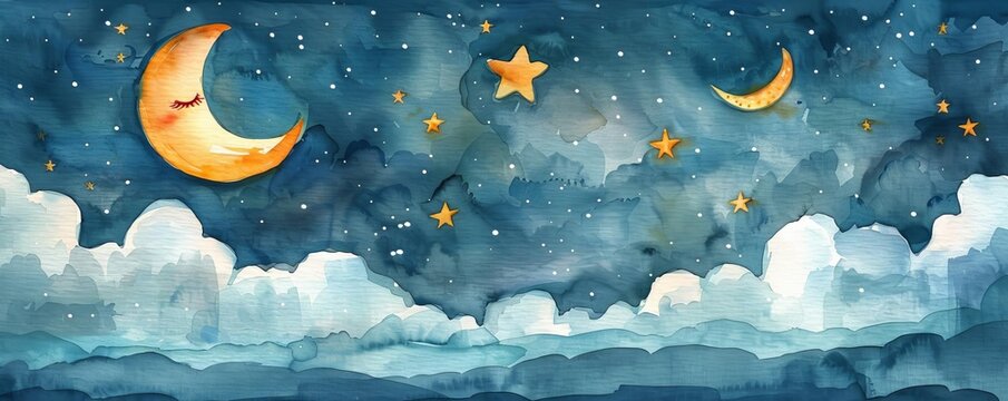 Sleep aid transforming stressfilled evenings, watercolor style, calming influence