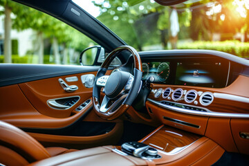 Luxurious Sedan Interior with Premium Leather Seats and Advanced Technology for Ultimate Comfort