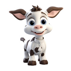 Fototapeta premium cute baby cartoon cow on transparent background png