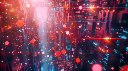 Fototapeta premium Captivating Abstract Technological Molecular Structures with Intricate Network of Luminous Data Points