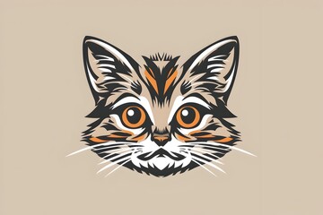 Vintage Inspired Minimalist 3D Cat Logo for Branding and Graphic Design