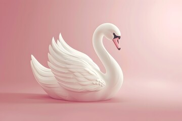 Fototapeta premium Vintage Inspired Playful Swan Graphic Logo Design