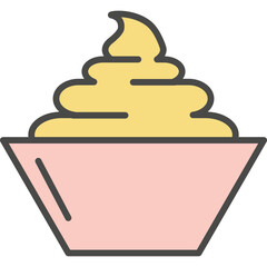 Cupcake sweet dessert vector icon