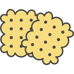 Pair of crispy cookies vector icon