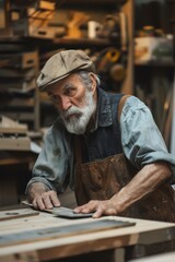A Contractor working in the workshop