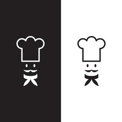 Chef in a cooking hat vector logo. Icon or symbol for design menu restaurant, cooking club, food studio or home cooking.