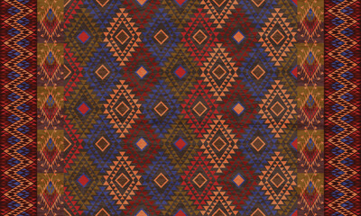 Native American tribal fabric motif pattern. Navajo fabric motif pattern, abstract vector motif. For fabrics, clothing, blankets, carpets, wovens, wraps, decorations etc