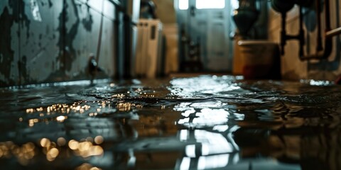 Obraz premium Puddle on building floor
