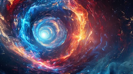Obraz premium Neon Energy Sphere Surrounded by Dynamic Particles