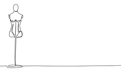 Mannequin one line line continuous. Line art mannequin. Hand drawn vector art.