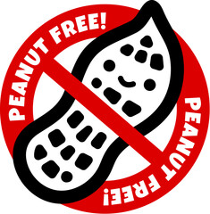 "Peanut Free" label sign vector illustration isolated on white