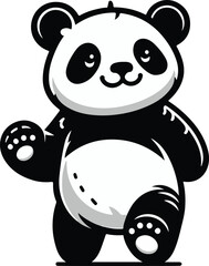Black panda vector illustration
