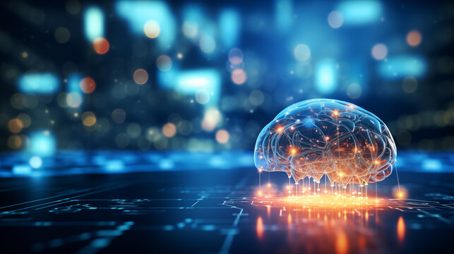 Abstract background, combining nature and computer technology - Powered by Adobe