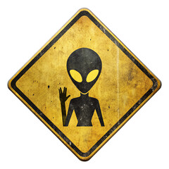 alien vintage road sign, collage element, UFO, Interstellar 