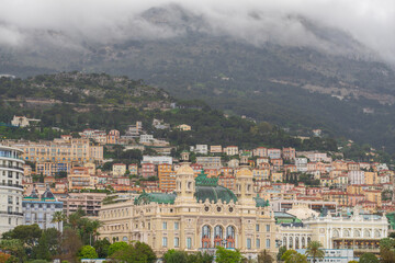 Panoramic view of Monte Carlo marina and cityscape