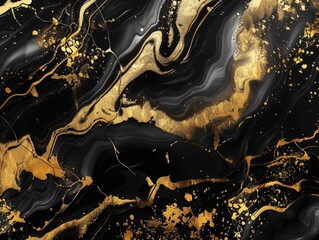 Black and Gold Marble Close Up
