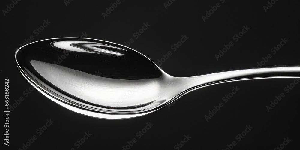 Aufkleber a close-up shot of a spoon on a table with a simple background, suitable for use in food-related con