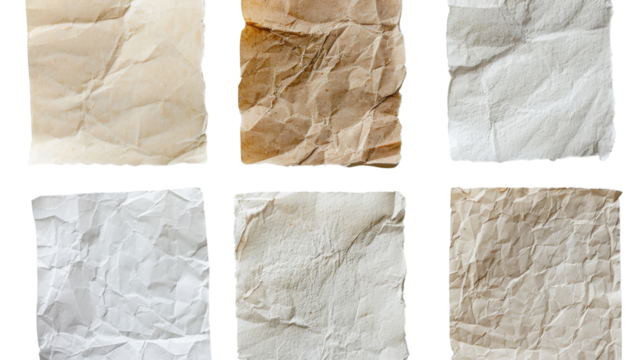 Paper in row Index Card on transparent background