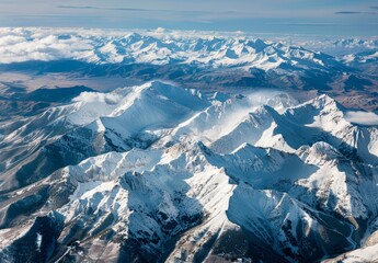 Fototapeta premium From Jackson Hole Mountain Ski Resort, in Wyoming, you can see the majestic Grand Teton National Park