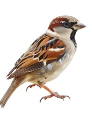 Fototapeta premium Brown and Black Bird perched on Branch,