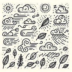 black and white background leaf wind and clouds